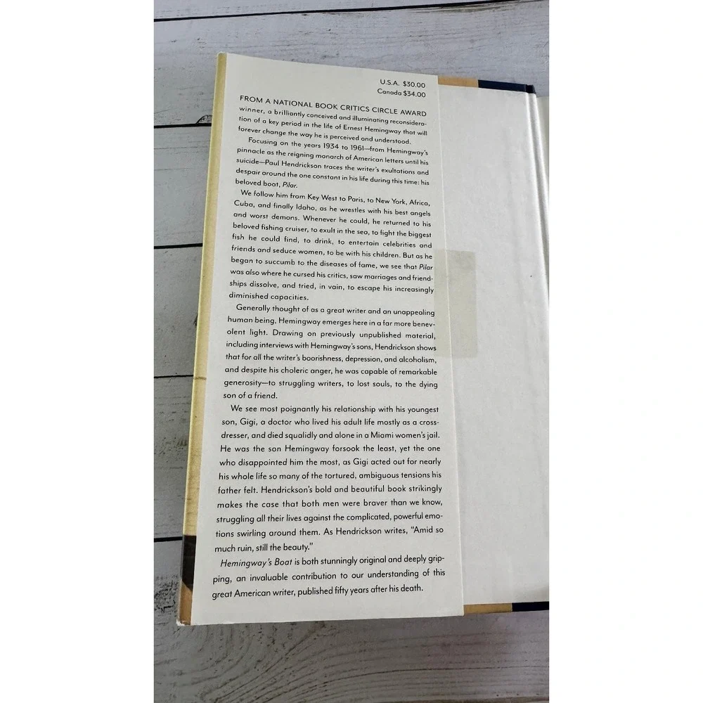 Hemingway's Boat Paul Hendrickson 2011 First Edition Biography Knopf